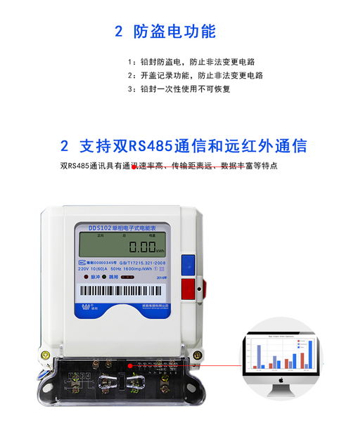 威勝DDS102 T1單相電子式電能表 物業(yè)小區(qū)與家用的精準計量之選